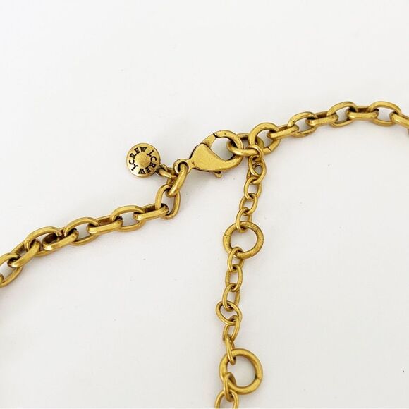 J Crew gold - 2 tone blue rhinestone collar statement necklace 16-20” adjustable - Picture 3 of 6